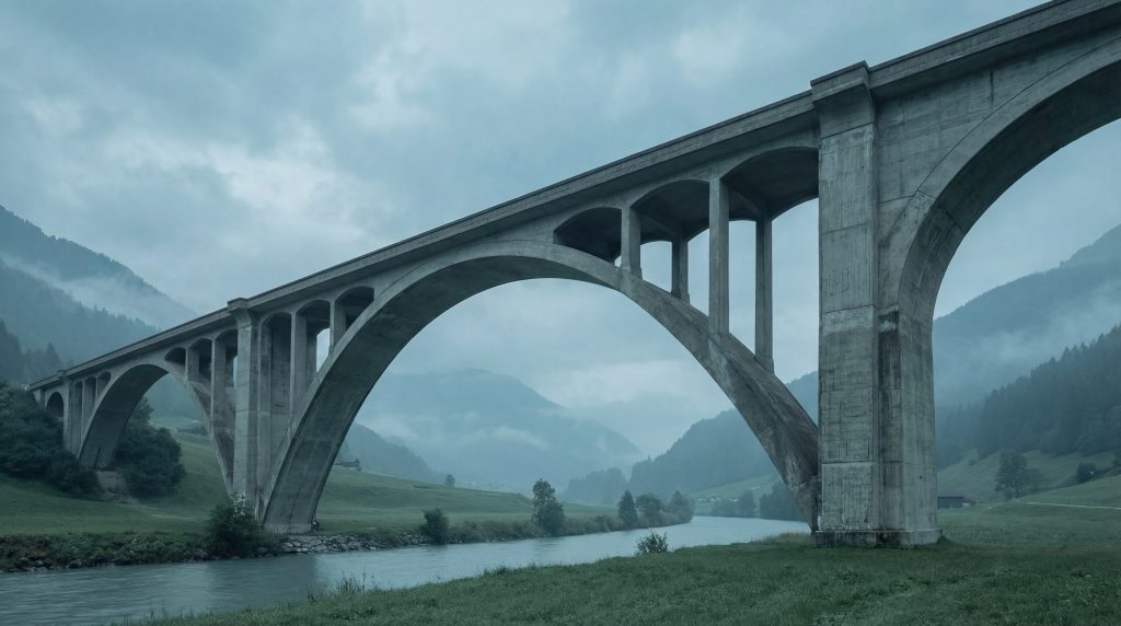 Viadukt und Brückenstruktur für Lastverteilung und Abhängigkeiten